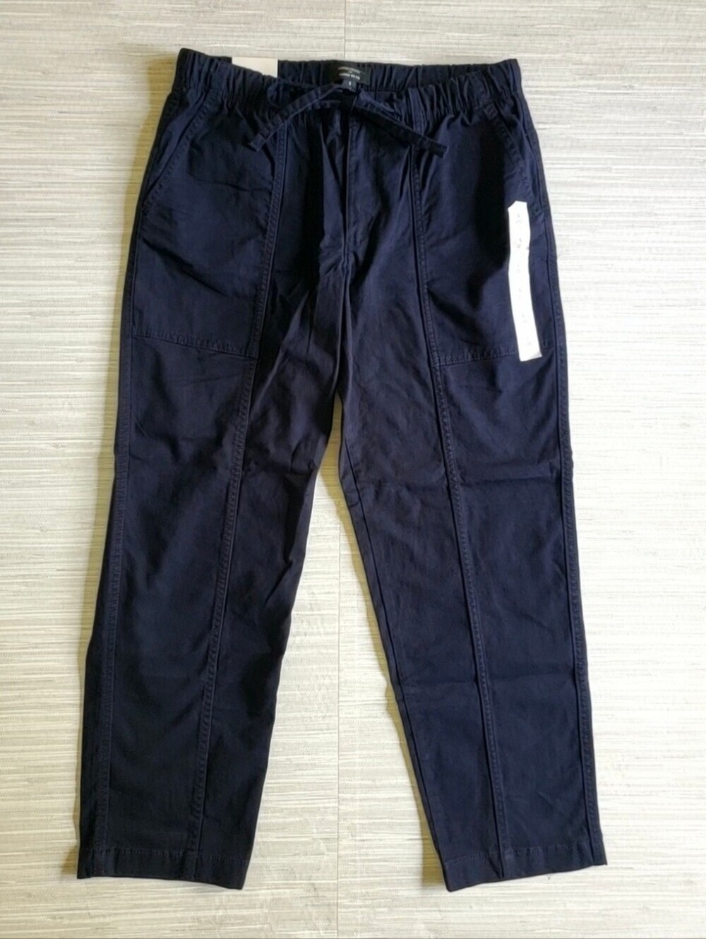 Banana Republic Mid Rise Tapered Chino Navy Blue Pants Size Small NWT Drawstring - Picture 2 of 7